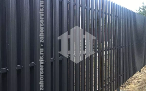 Забор из евроштакетника графит (темно-серый) ral7024